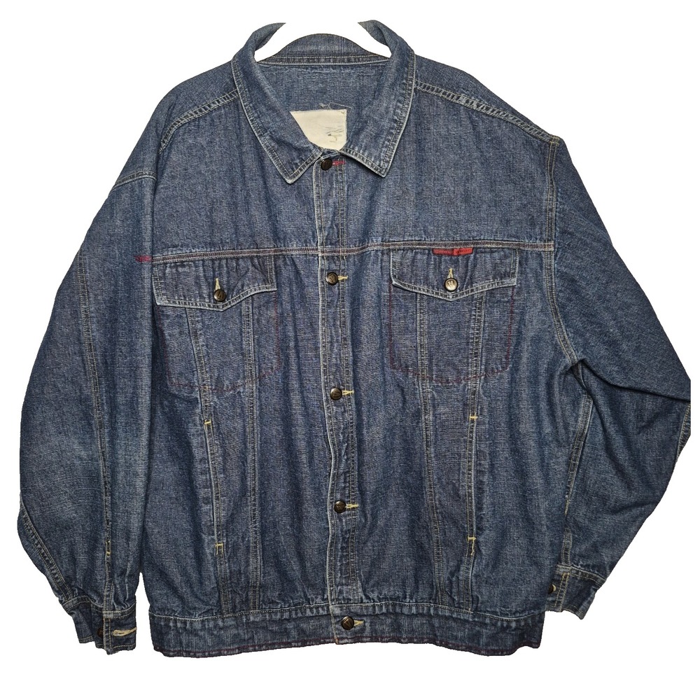 Vintage Varcity by No Joke Denim Co Dungarees‎ Heavyweight Denim Jacket XL